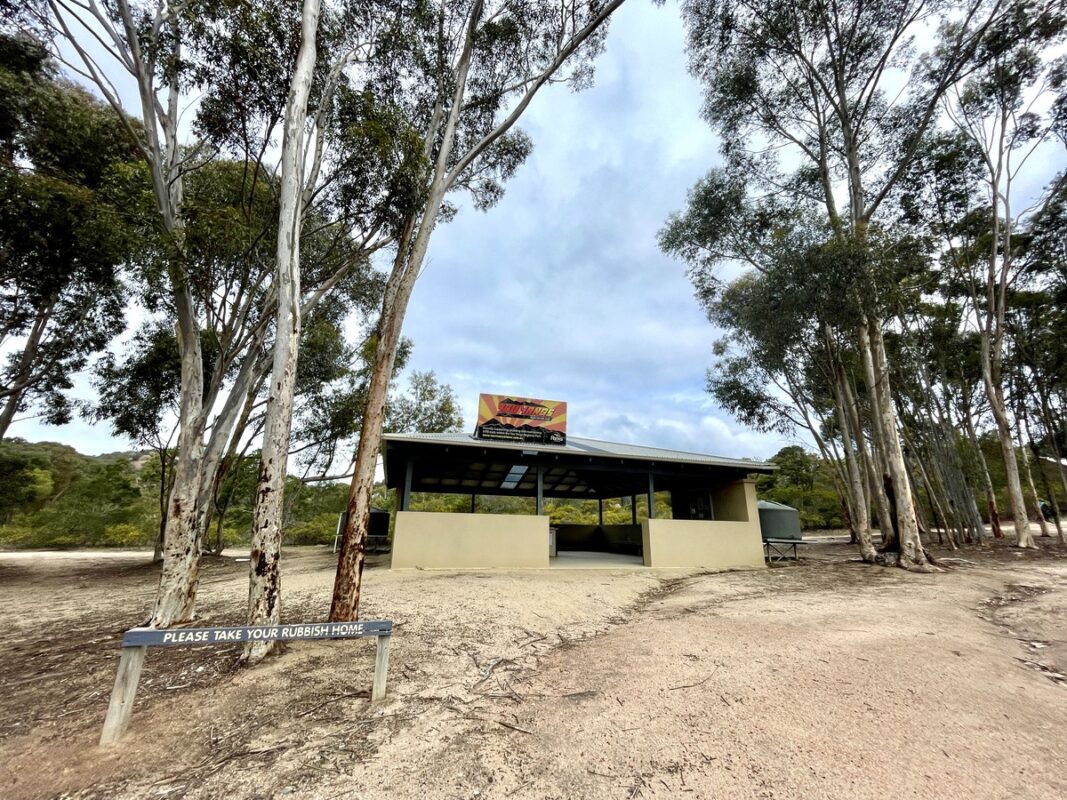 Trailhead facilities and shelter at the stockyards area of You Yangs MTB park.