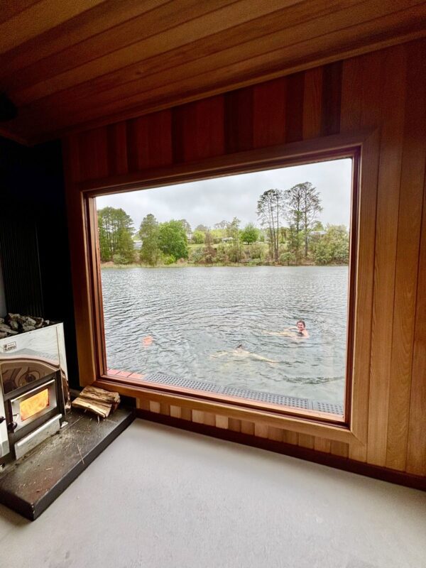 Inside the Sauna at Stillwater Sauna - Lake Sambell, Beechworth