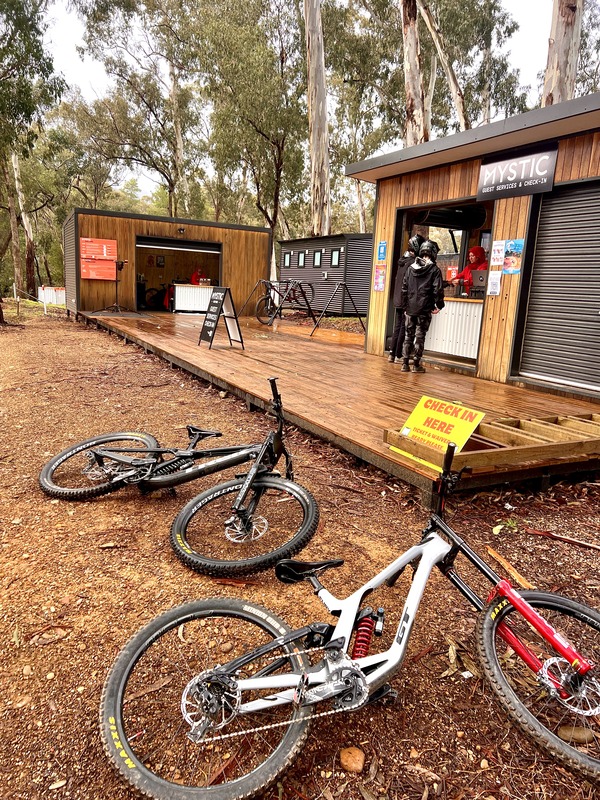Bright MTB Mystic bike park office and check-in.
